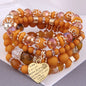 DIEZI Ethnic Bohemian Multicolor Crystal Beads Strand Bracelets Women Men Heart Tree Of Life Charm Bracelet Pulseira Feminina