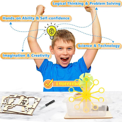STEM DIY Bubble Machine Kit - Assembling Model for Students, Educational Science Experiment Technology Toy for Children
