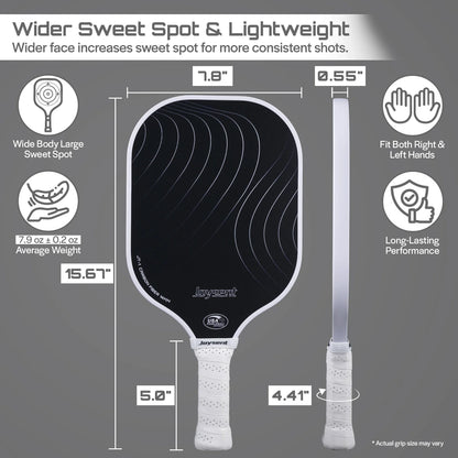 Joysent Pickleball Paddle USAPA T300 Carbon Fiber Pickleball Racket PP Honeycomb 14mm Pickle Ball Paddle For Beginner Men Women