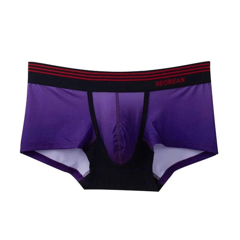 SEOBEAN Underwear New Arrivals Mens Boxers Briefs Gradient Color Underpants Boxershorts Sexy Low-waist Male Panties Boxer