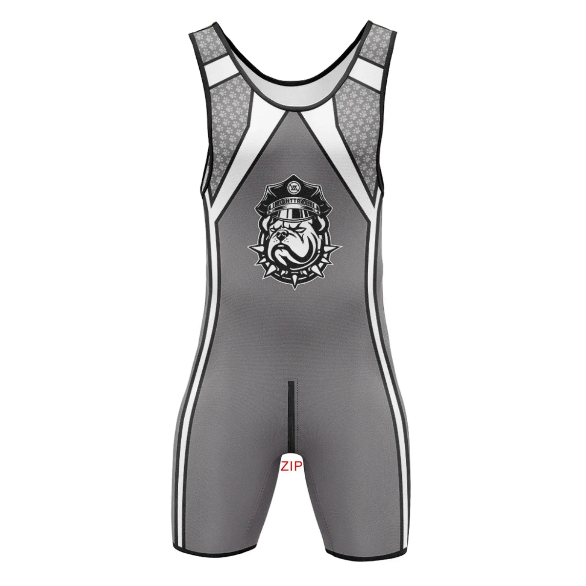 Men's Singlet Zipper Front Back Dog Man Play Bodysuits