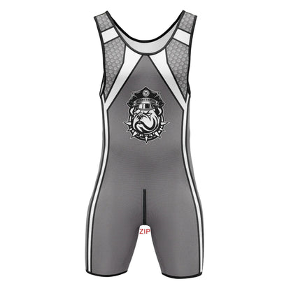 Men's Singlet Zipper Front Back Dog Man Play Bodysuits