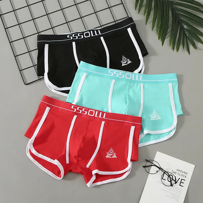 Large Size Men Cotton Underpants Breathable Comfortable Underwear Mid-rise Boxer Shorts Fashion Printed Sexy U Pouch Panties