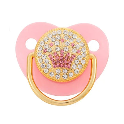 Baby Shower Gifts Baby Pacifier Rhinestone Pacifier Clips Princess Bling BPA Free Silicone Infant Nipple Newborn Baby Soother