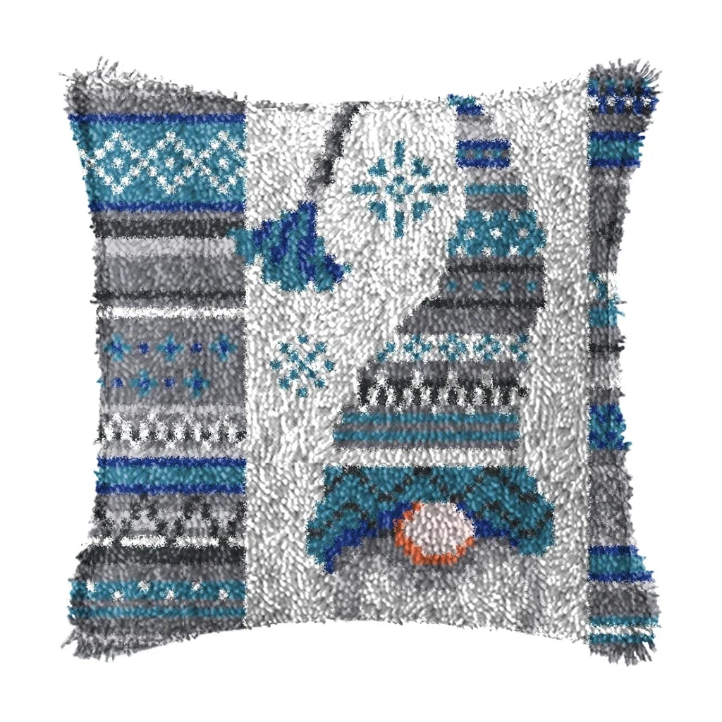 DIY Latch Hook Rug Kits Snowman Santa Claus Hat Embroidery Cushion Pillow Cover
