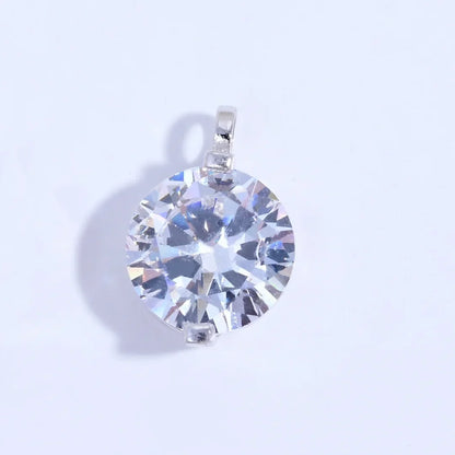 S925 Sterling Silver Inlaid Two-Claw Single Zircon Charm DIY Handmade Bracelet And Necklace Jewelry Accessories SD77