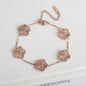 Classic Luxury Stainless Steel Bracelet Ladies Adjustable Five Flower Bracelets for Women New Fashion Party Jewelry Gifts Clover