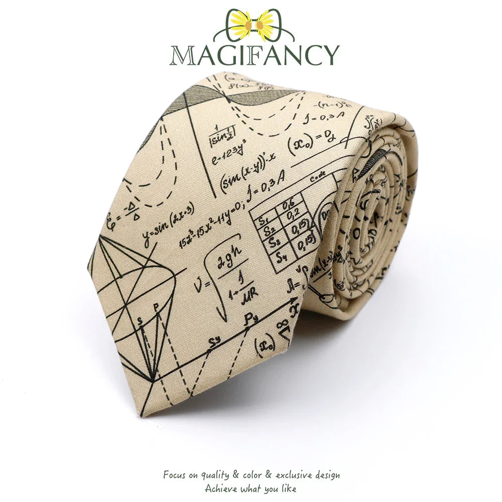 100%Cotton 8cm Tie Math Sciences Astronomy Physical Chemistry