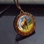 Horse Necklaces White Brown Horse Galloping Glass Dome Vintage Wooden Pendant Rope Chains Necklace Women Men Goth Jewelry Gift