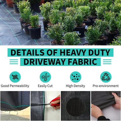 3/4/6*300/600ft Weed Barrier Landscape Fabric, Heavy Duty Weed Block