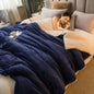 Double-Sided Wool Throw Blanket - White Dark Gray Warm Queen Duvet Cover For Winter, Ideal For Camping & Bedspreads