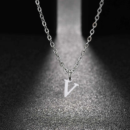 26 Letters A-Z Initial Pendant Necklaces for Women,Alphabet Pendant Rolo Chain Necklace,Simple Fashion Collar Jewelry Gift