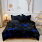 3pcs Luxurious Geometric Grid Plaid Print Soft Comfortable Duvet Cover