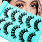 5 Pairs Lashes DD Curl Russian Lashes 3D Faux Mink Eyelashes Reusable Fluffy Russian Strip Lashes Eyelash Extension