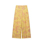 Fashion Women's Printed Button Top Long Pant Set Loose Stand Collar Full Sleeved Tops Wide Leg Pants 2026 Autumn Lady Suit New