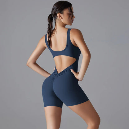 VibeFlex Women's Scrunch Jumpsuit - Yoga & Gym Ready