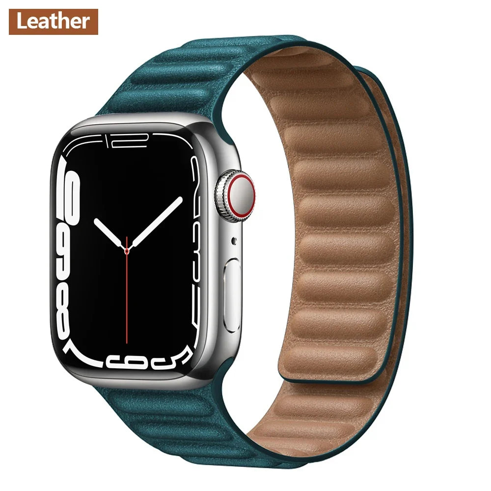 Apple Watch Magnetic Link Band, Leather or Silicone