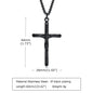 Stainless Steel Cross Necklace Catholicism Jesus Pendant Gold Color Collar Church Prayer Faith Jewelry for Men Women Gift