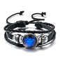 Luminous 12 Zodiac Constellation Sign Braided Couples Leather Bracelet For men Black Rope Charm Party Grow in the dark Jewelry