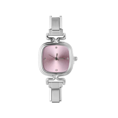 1PC 's Stainless Steel Round Simple Watch Bracelet Bangle for Friend