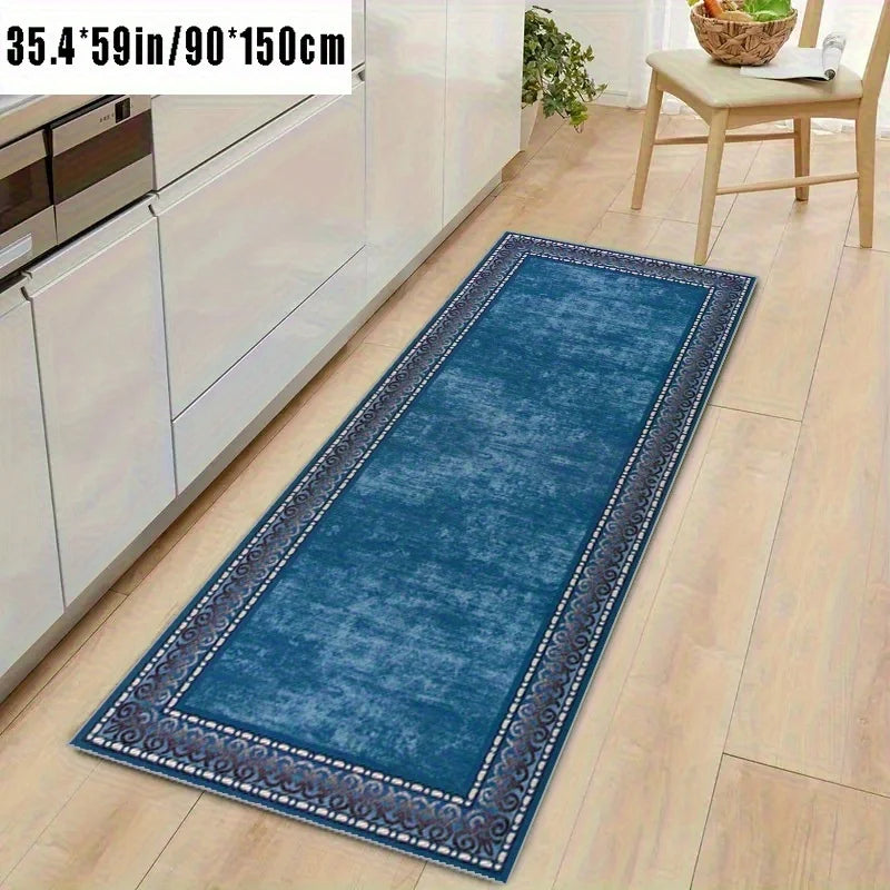 Blue Long Runner Rugs Bohe Carpet for Living Room Hallway Home Decor