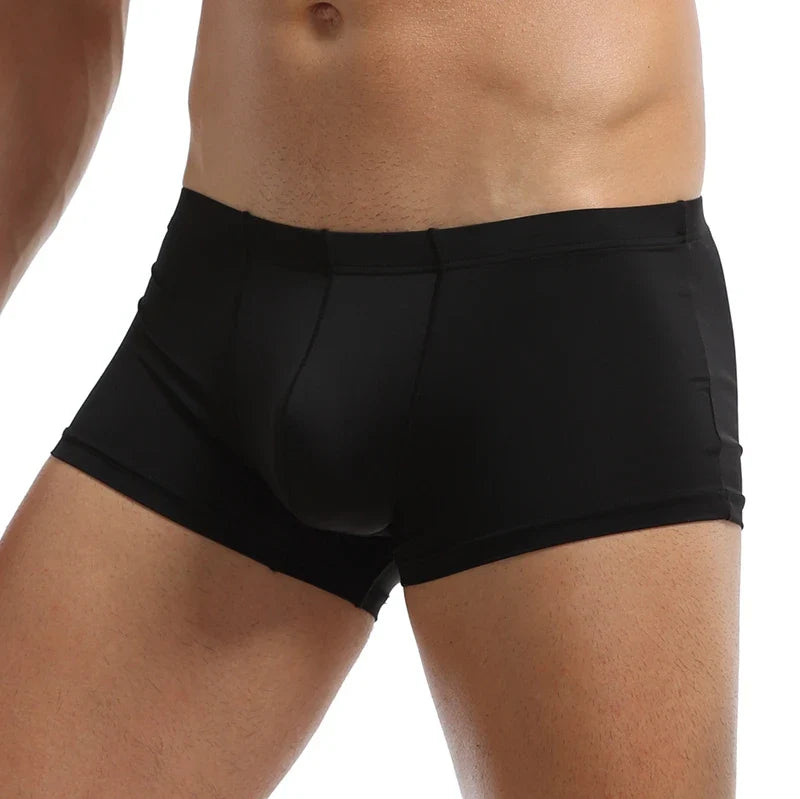 Men's Ice Silk Boxers Breathable Panties Male Large Ultra Thin Boxer Shorts Sexy Underwear