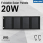 Portable 20W Foldable Solar Panel USB Charger Lightweight Solar Power Bank Charger for Backpacking Camping Outdoor Activities
