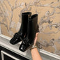2026 NEW Autumn/Winter Women Boots Square Toe high Heel Shoes Split Leather Women Shoes Elegant Ankle Boots Zip Modern Boots