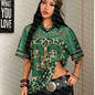 Mesh Colorblock Streetwear Graphic T-Shirt