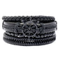 Modyle Multi-layer Gothic Leather Bracelet Set Punk Viantage Wings Charms Handwoven Bracelets for Men Jewelry Gifts