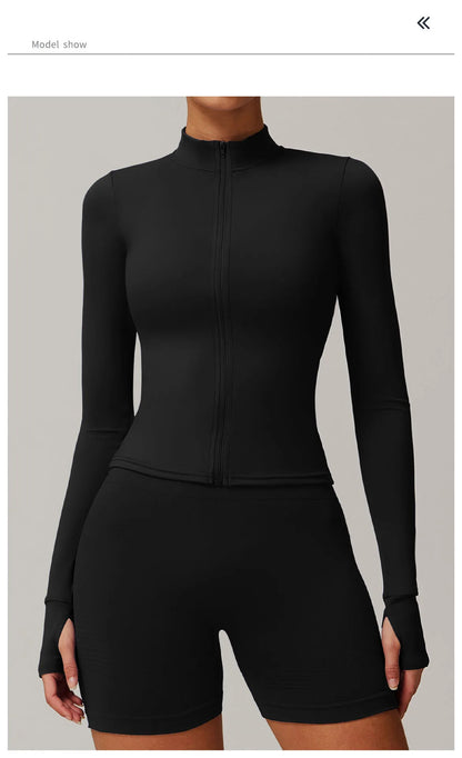 Women Zip Long Sleeve Sports Jacket