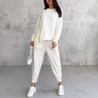 Autumn Winter Solid Color Casual Loose Irregular Long Sleeve Hoodie