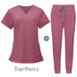 Unisex V-Neck Scrub Set with Jogger Pants