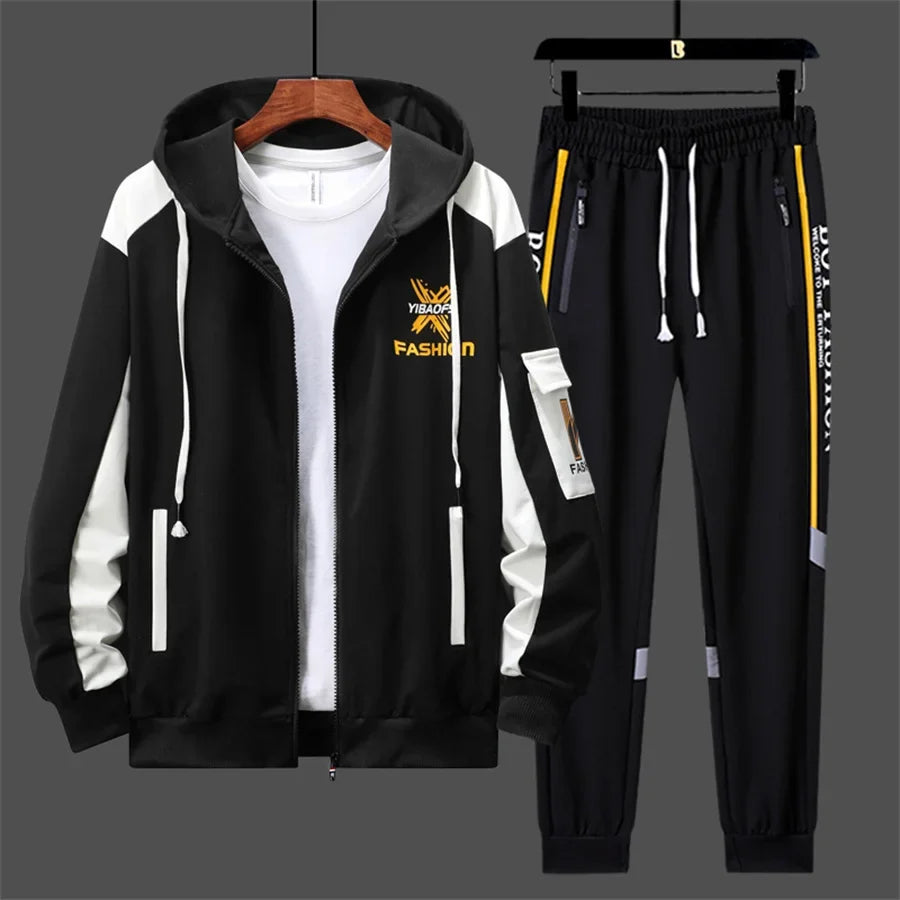 Men’s Printed Cardigan & Pants Tracksuit Set