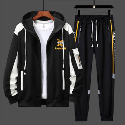 Men’s Printed Cardigan & Pants Tracksuit Set