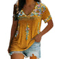 Bohemian V-Neck Short Sleeve T-Shirt