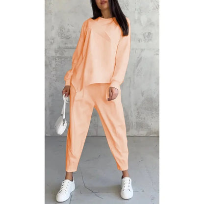 Autumn Winter Solid Color Casual Loose Irregular Long Sleeve Hoodie
