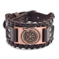 Trendy Viking Bracelet Nordic Rune Compass God Bird Charm Men's Bracelet New Fashion Leather Woven Jewelry Accessorie Party Gift