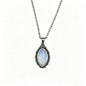 Vintage 925 Sterling Silver Necklaces with Natural Moonstone 12*6MM Simple Pendant Necklaces Party Fine Jewelry For Women Men