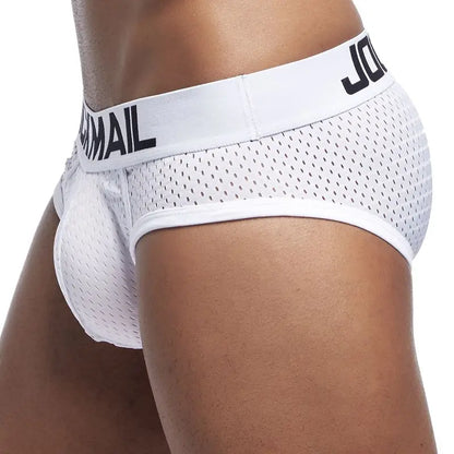 4pcs/lot Hollow Breathable Mens Slip Bikini Jockstrap Briefs Mens Panties Sexy Gay Men Underwear Sissy Sexy Men Brief Underpants