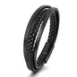 Trendy  Leather Bracelets Men Stainless Steel Multilayer Braided Rope Bracelets For Male Bracelets Jewelry Pulsera Hombre