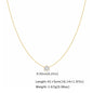 Minimalist Solitaire Zircon Choker Necklace, Crystal Pendant, 18K Gold Plated Stainless Steel Clavicle Chain Jewelry