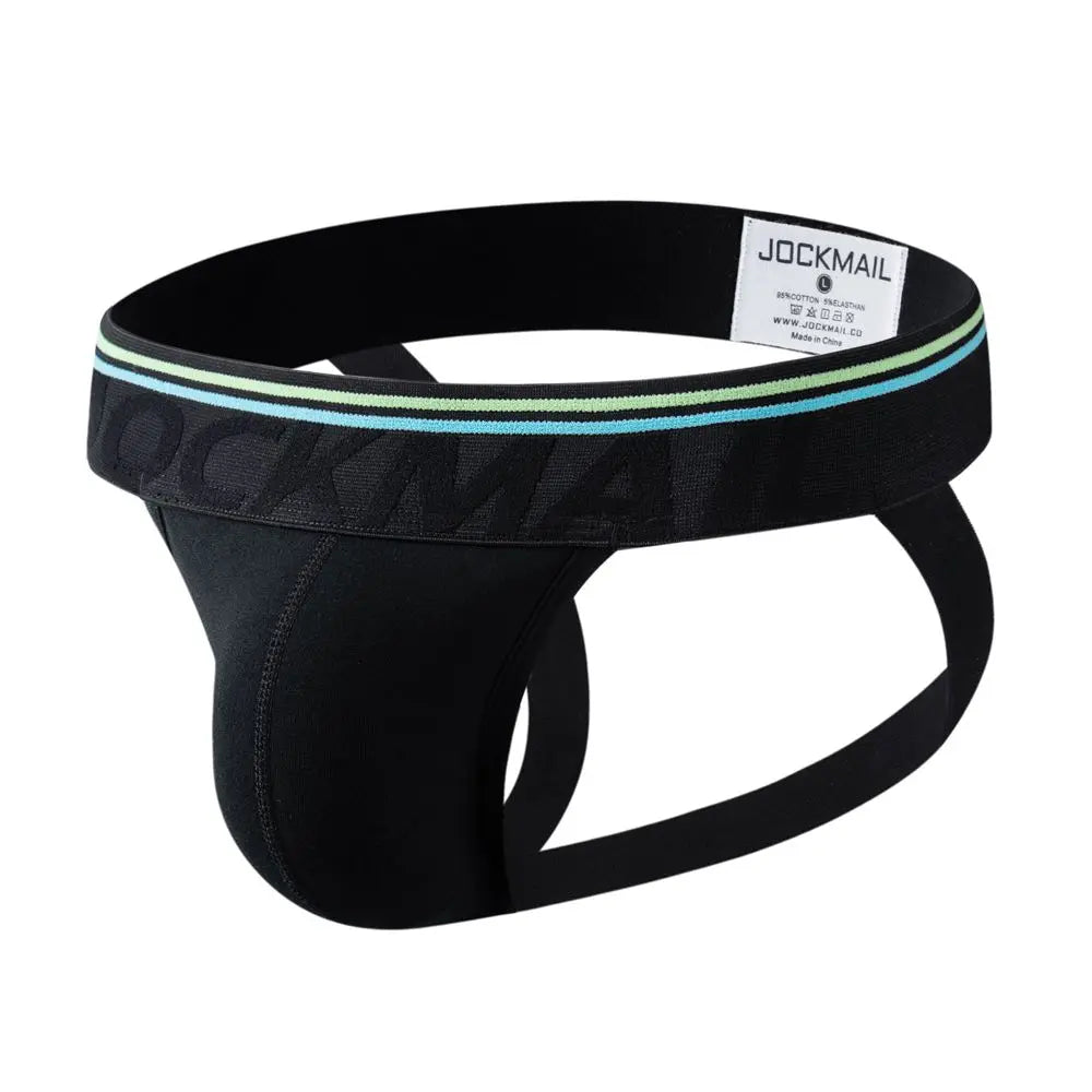 4PCS Sexy Jockstrap Men Underwear Brief Underpants Gay Men's Bikini Slip Men's Tanga String Thong Breathable Cotton Low Waist