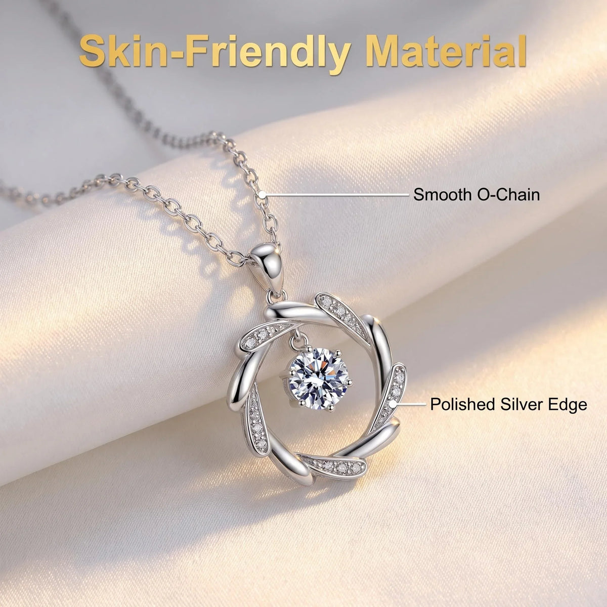 925 Silver Necklace Pendant Shining Zircon for Women Wedding Sterling Silver Jewelry Engagement Charm Party Gift royal