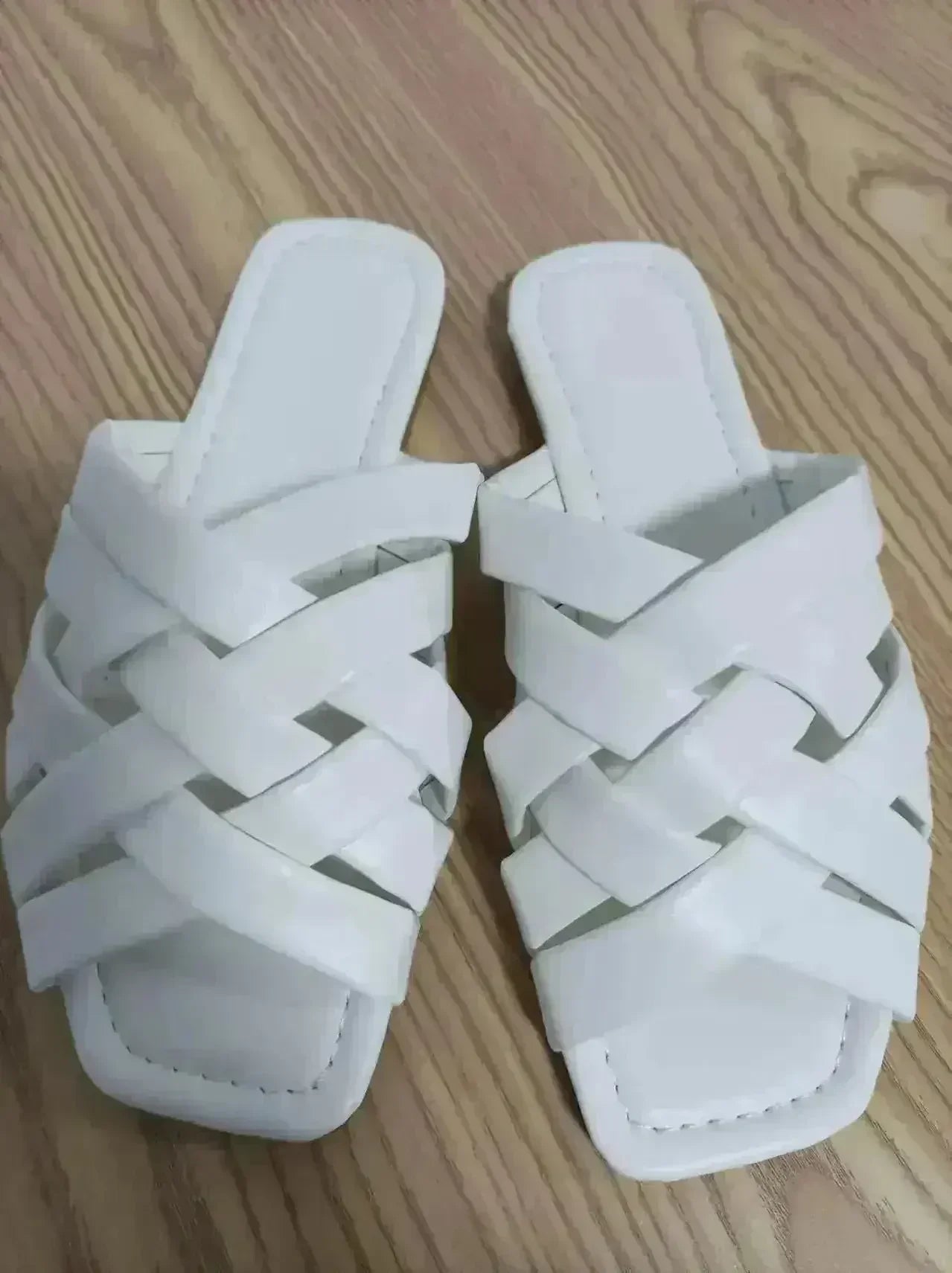 Summer Leather Flat Beach Slides Outdoor Casual  Women Slippers