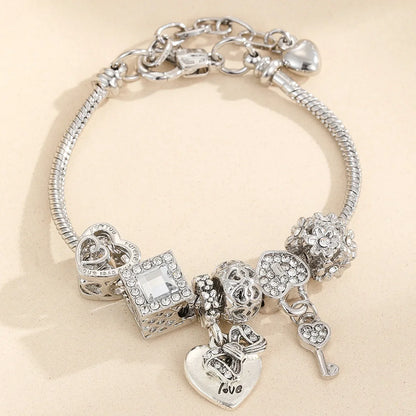 Bohemian Pink Cherry Blossom Love Bracelet Pendant Bead Design Summer