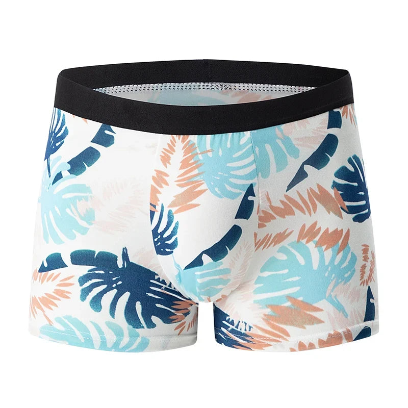 4-piece MEN'S Fashionable and Charming Flower Underwear