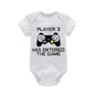 PLAYER 3 Newborn Romper Casual Short Sleeves Baby Boy Clothes Bodysuits Cartoon Graphic Toddler Girls Jumpsuits