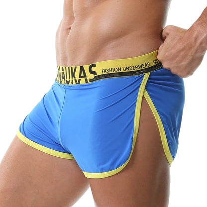 Men's Ice Silk Boxer Shorts Homewear Breathable Wide Side Arrow Pants