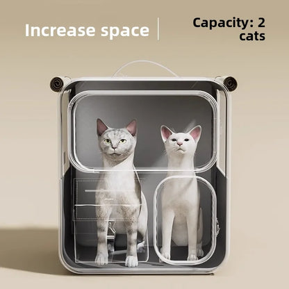 Rolling Cat Carrier with Wheels for Large Cats Small Dogs Up To 25 LBS  Ideal for Travel Walking and Camping Cat Handbag Dog Bag